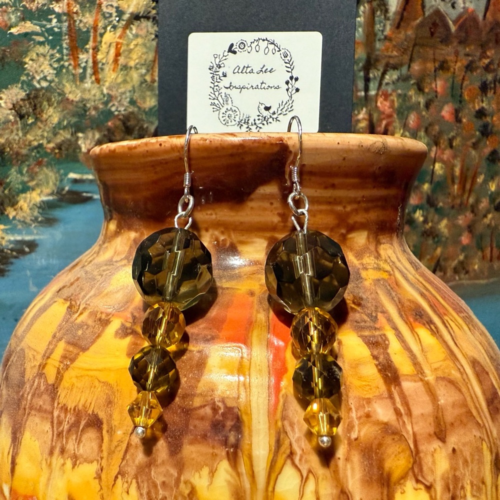 Handcrafted Glass, Crystal & Sterling Silver Earrings by Alta Lee Inspirations